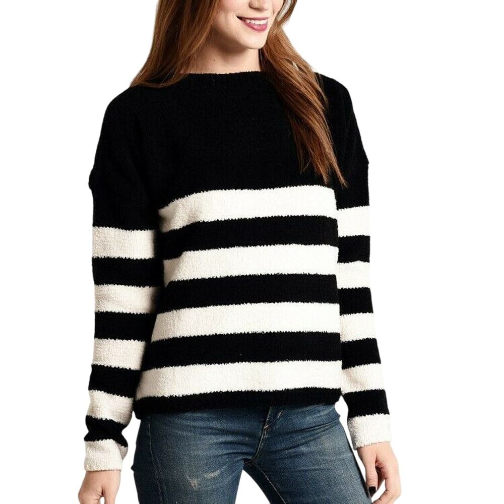 ATM ANTHONY THOMAS MELILLO Chenille Sweater Black White XS